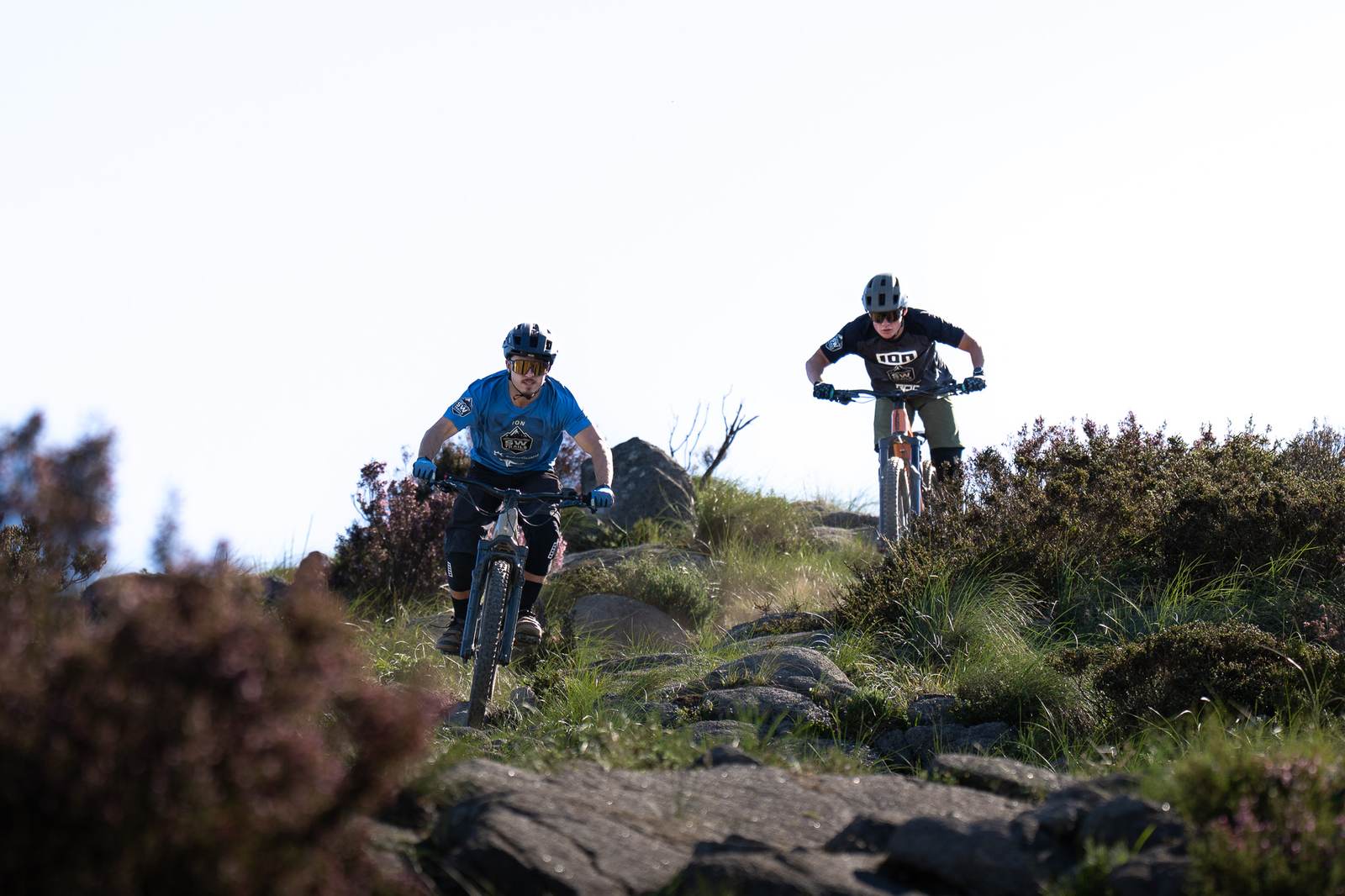 Fast singletrack descending through the hills