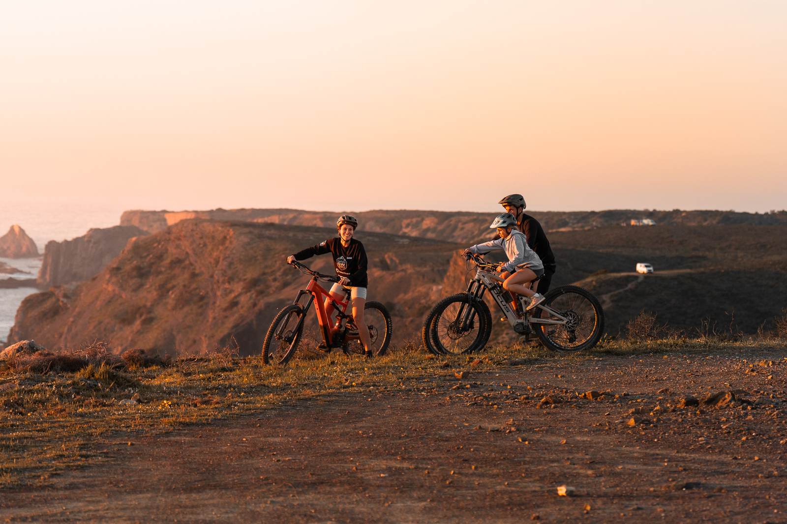 Golden hour mountain biking on the Sunset Ride tour in the Southwest Algarve